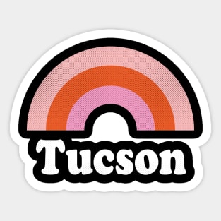 Tucson, Arizona - AZ Retro Rainbow and Text Sticker